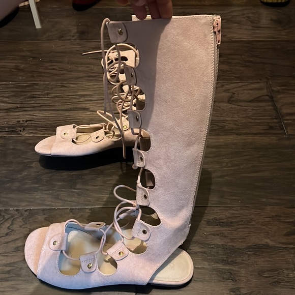 ASOS pink faux suede gladiator sandals - Picture 2 of 3